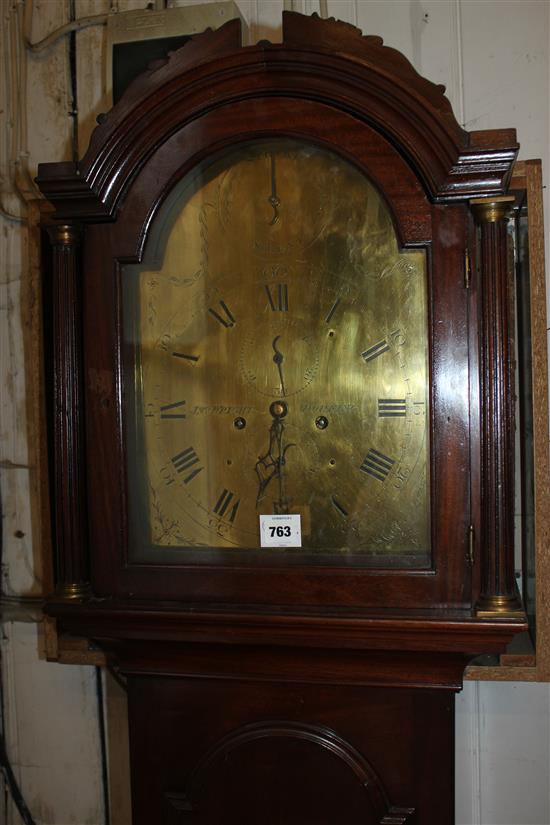 Jno Wright of Dorking. A George III mahogany eight day longcase clock, 6ft 9in.